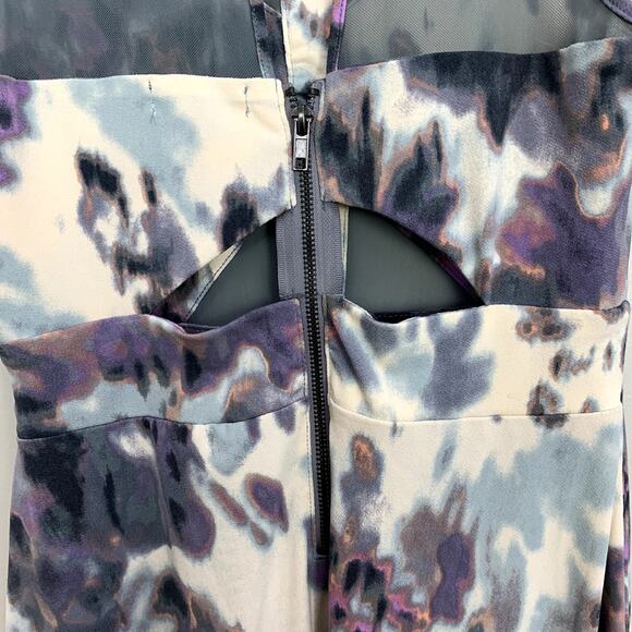 Silence Noise Mesh Skater Dress Purple Gray Watercolor Cutout Urban Outfitters M - Picture 8 of 11